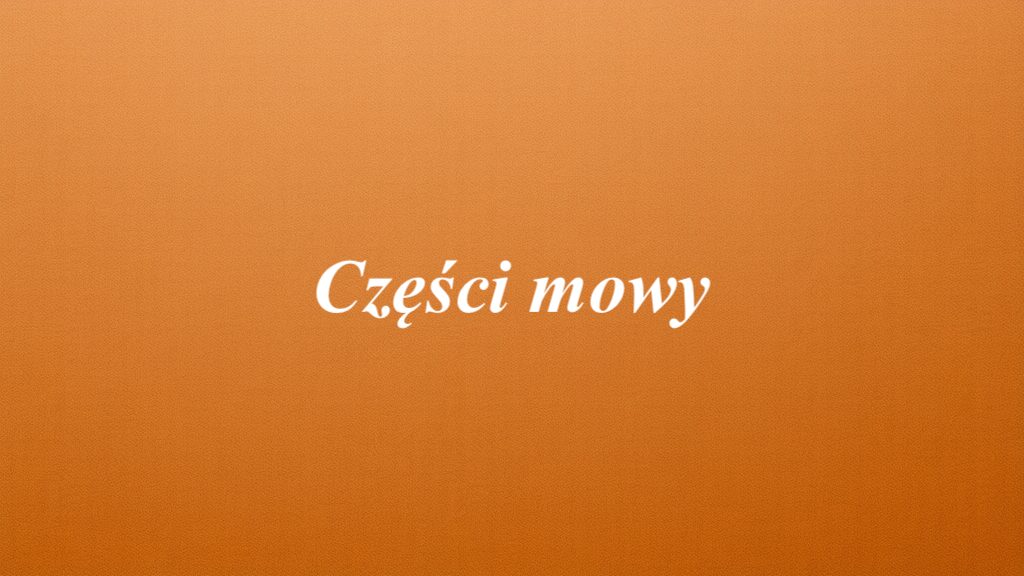 Części mowy