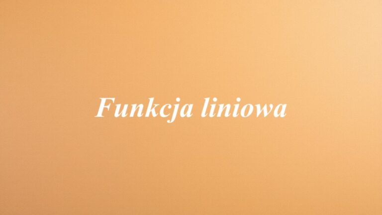 Funkcja liniowa