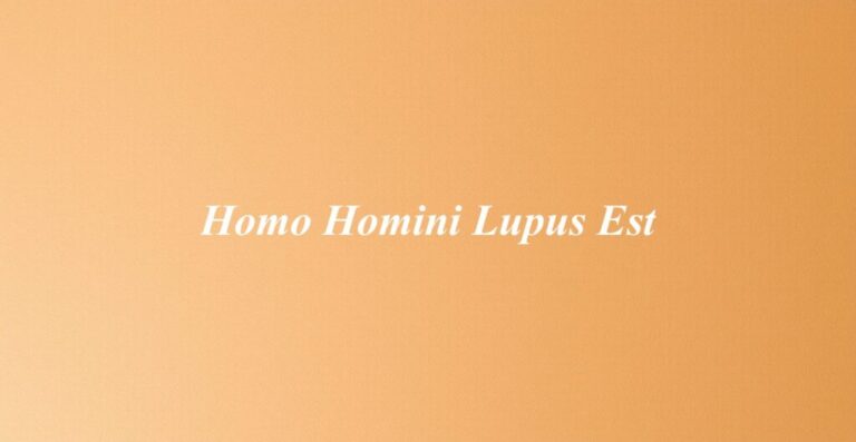 Homo Homini Lupus Est