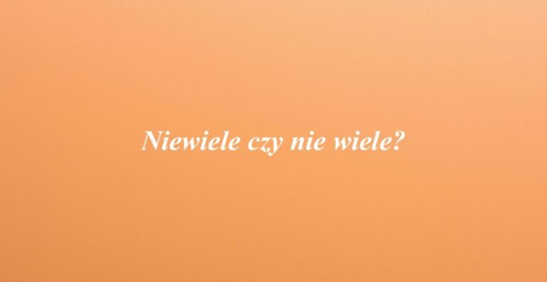 Niewiele czy nie wiele?