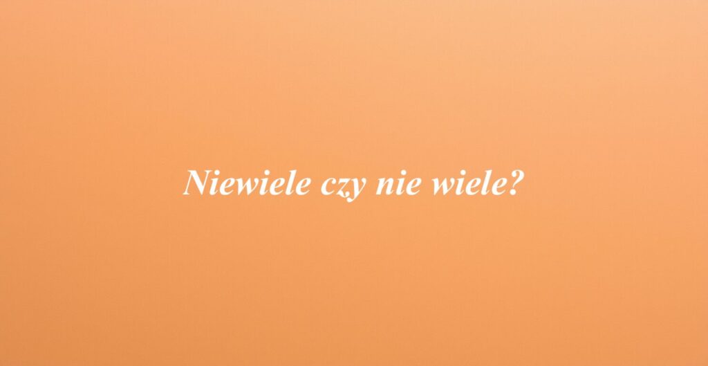 Niewiele czy nie wiele?