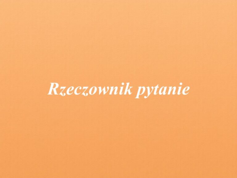 Rzeczownik pytanie