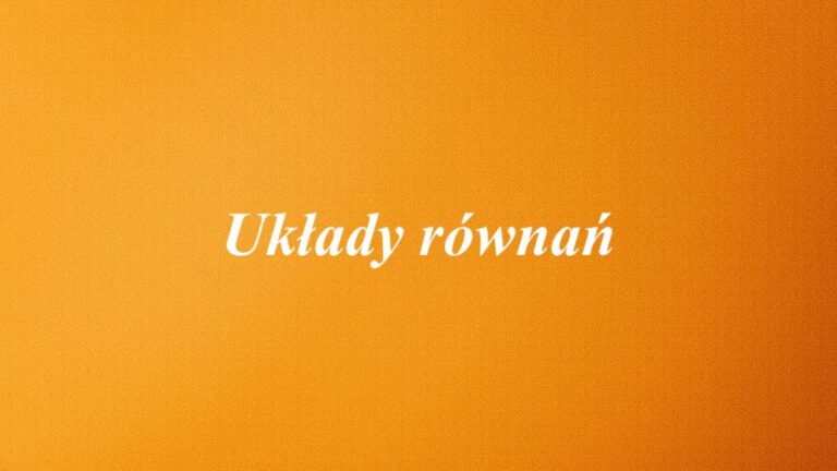 Układy równań