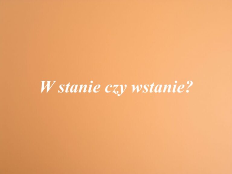 W stanie czy wstanie?