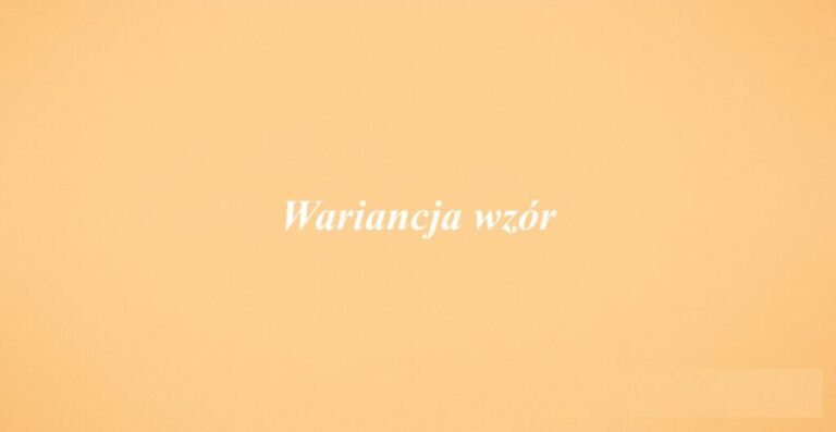 Wariancja wzór