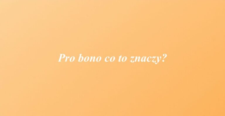 Pro bono co to znaczy?