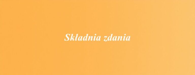 Składnia zdania