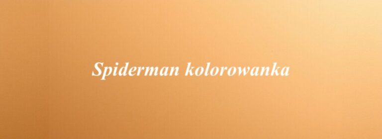 Spiderman kolorowanka