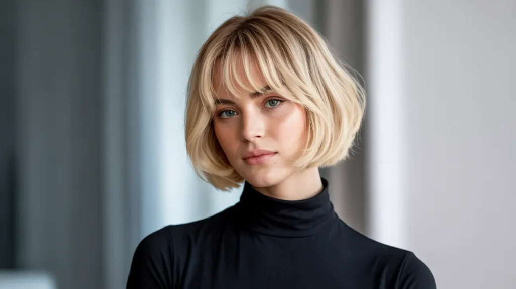 Fryzury Blond Z Grzywką