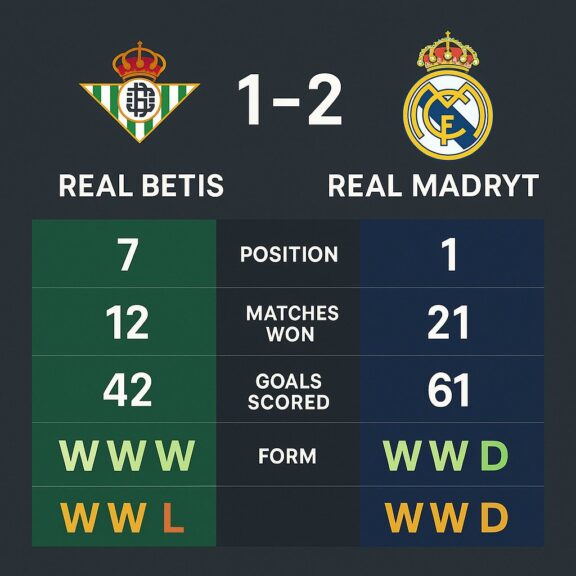 Rankingi Real Betis – Real Madryt