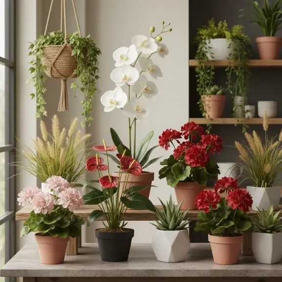 Sztuczne Kwiaty W Doniczce