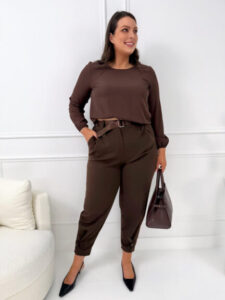 Spodnie bluzka komplet plus size 14333-301-B ModnaKiecka sklep dla puszystych